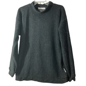 Woolly Threads USA Size Large Black Multi Color Flecks Sweater
